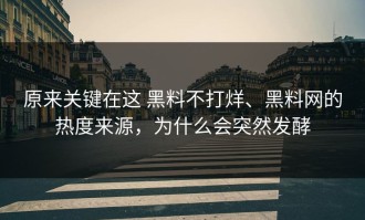 原来关键在这 黑料不打烊、黑料网的热度来源，为什么会突然发酵