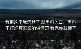 看到这里我沉默了 就黑料入口、黑料不打烊真实影响讲清楚 看完你就懂了