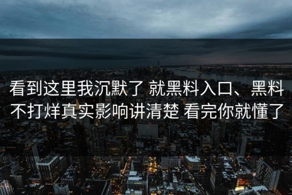 看到这里我沉默了 就黑料入口、黑料不打烊真实影响讲清楚 看完你就懂了