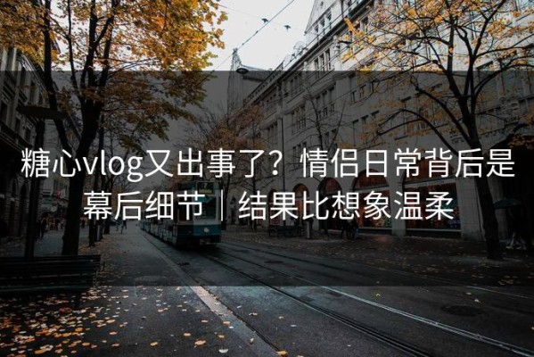 糖心vlog又出事了？情侣日常背后是幕后细节｜结果比想象温柔