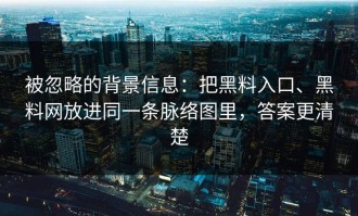 被忽略的背景信息：把黑料入口、黑料网放进同一条脉络图里，答案更清楚