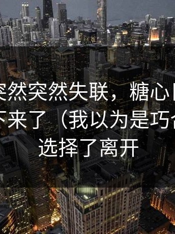 摄影师突然突然失联，糖心日记把全过程拍下来了（我以为是巧合）｜我选择了离开