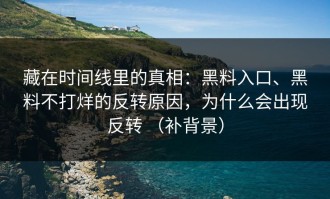 藏在时间线里的真相：黑料入口、黑料不打烊的反转原因，为什么会出现反转 （补背景）