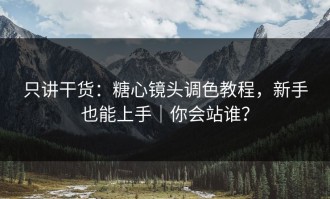 只讲干货：糖心镜头调色教程，新手也能上手｜你会站谁？