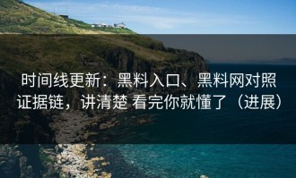 时间线更新：黑料入口、黑料网对照证据链，讲清楚 看完你就懂了（进展）