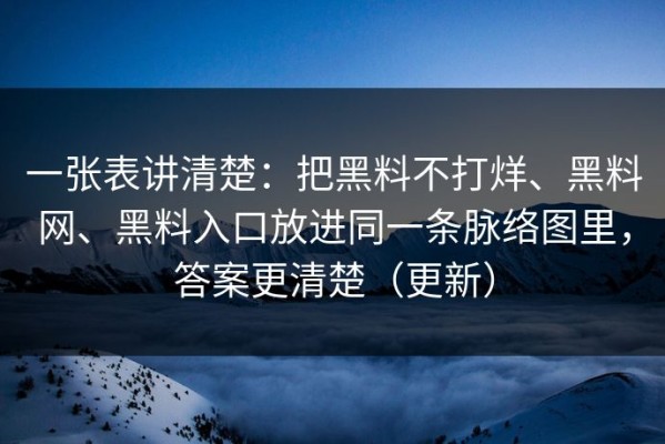 一张表讲清楚：把黑料不打烊、黑料网、黑料入口放进同一条脉络图里，答案更清楚（更新）