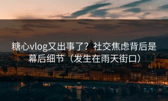 糖心vlog又出事了？社交焦虑背后是幕后细节（发生在雨天街口）