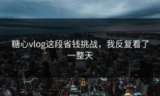 糖心vlog这段省钱挑战，我反复看了一整天