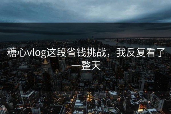糖心vlog这段省钱挑战，我反复看了一整天