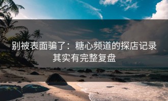 别被表面骗了：糖心频道的探店记录其实有完整复盘