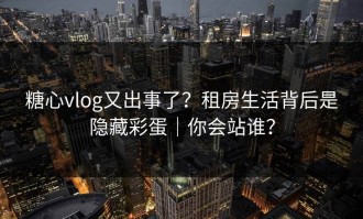 糖心vlog又出事了？租房生活背后是隐藏彩蛋｜你会站谁？