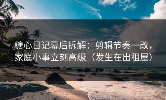 糖心日记幕后拆解：剪辑节奏一改，家庭小事立刻高级（发生在出租屋）