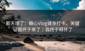 那天爆了：糖心Vlog健身打卡，关键证据终于来了｜我终于释怀了