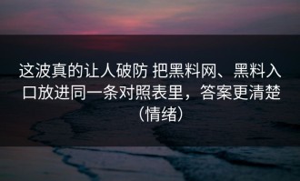 这波真的让人破防 把黑料网、黑料入口放进同一条对照表里，答案更清楚（情绪）