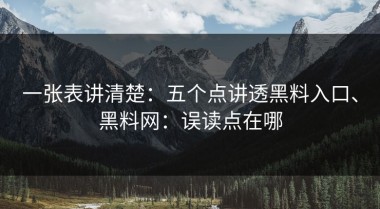 一张表讲清楚：五个点讲透黑料入口、黑料网：误读点在哪