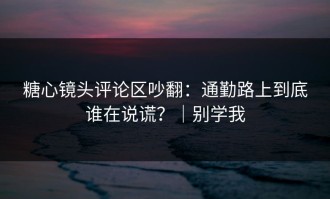 糖心镜头评论区吵翻：通勤路上到底谁在说谎？｜别学我