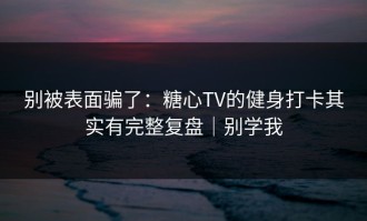 别被表面骗了：糖心TV的健身打卡其实有完整复盘｜别学我