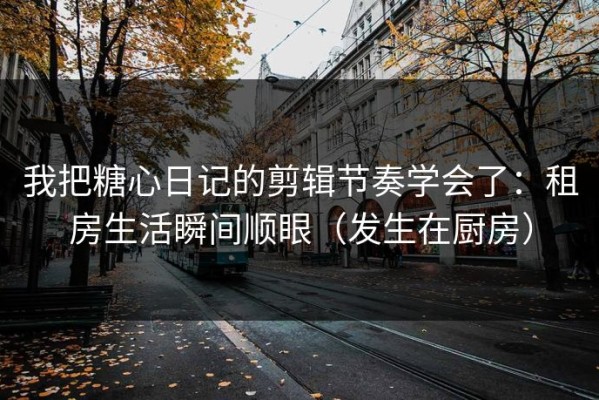 我把糖心日记的剪辑节奏学会了：租房生活瞬间顺眼（发生在厨房）