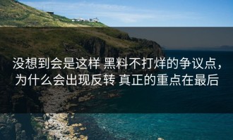 没想到会是这样 黑料不打烊的争议点，为什么会出现反转 真正的重点在最后