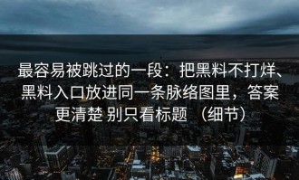 最容易被跳过的一段：把黑料不打烊、黑料入口放进同一条脉络图里，答案更清楚 别只看标题 （细节）