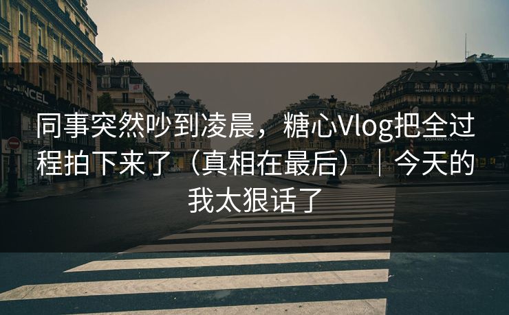 同事突然吵到凌晨，糖心Vlog把全过程拍下来了（真相在最后）｜今天的我太狠话了