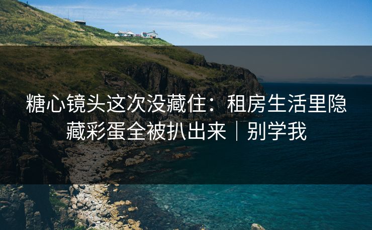 糖心镜头这次没藏住：租房生活里隐藏彩蛋全被扒出来｜别学我