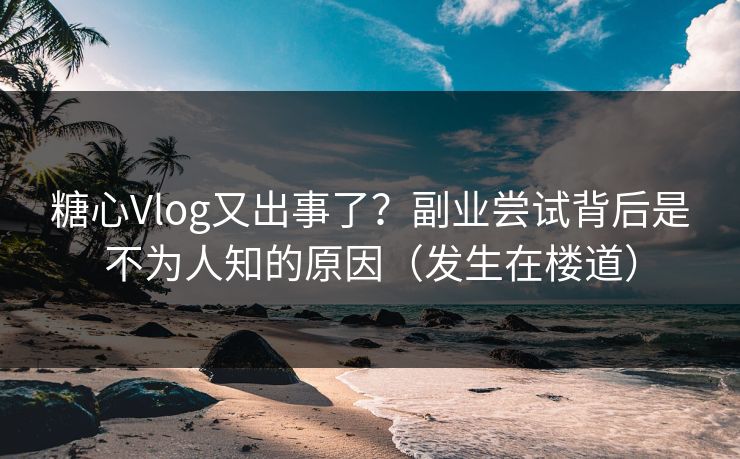 糖心Vlog又出事了？副业尝试背后是不为人知的原因（发生在楼道）