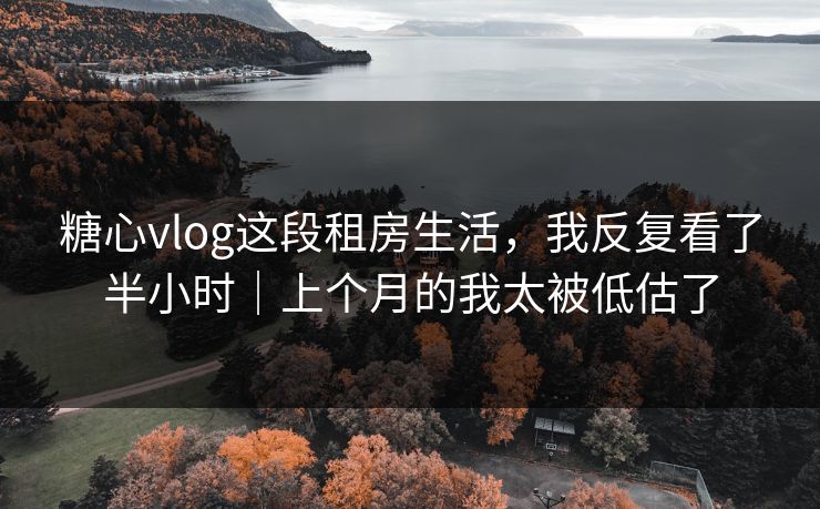 糖心vlog这段租房生活，我反复看了半小时｜上个月的我太被低估了
