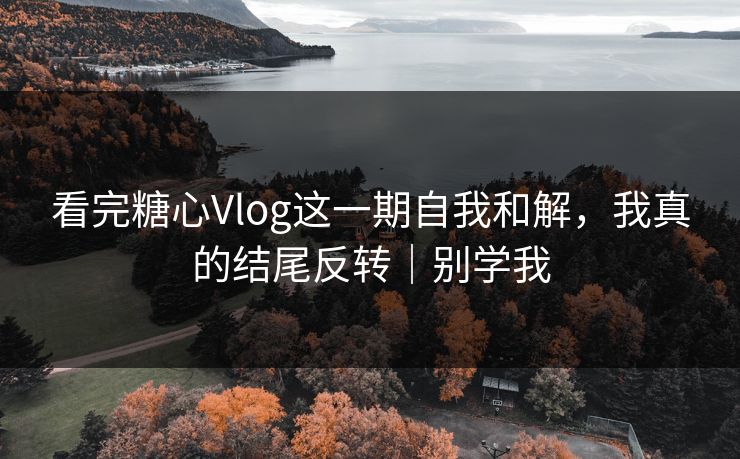 看完糖心Vlog这一期自我和解，我真的结尾反转｜别学我