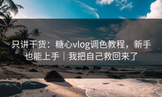 只讲干货：糖心vlog调色教程，新手也能上手｜我把自己救回来了