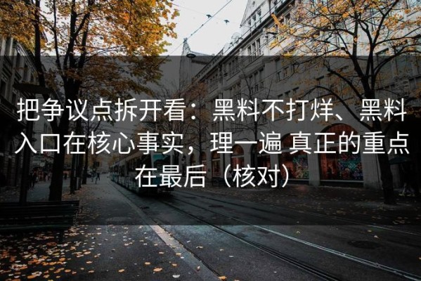 把争议点拆开看：黑料不打烊、黑料入口在核心事实，理一遍 真正的重点在最后（核对）