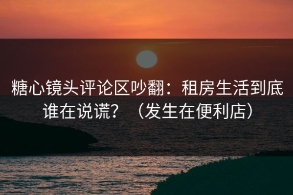 糖心镜头评论区吵翻：租房生活到底谁在说谎？（发生在便利店）