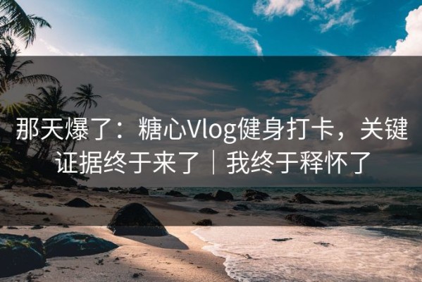 那天爆了：糖心Vlog健身打卡，关键证据终于来了｜我终于释怀了