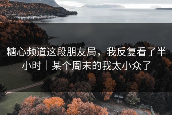糖心频道这段朋友局，我反复看了半小时｜某个周末的我太小众了