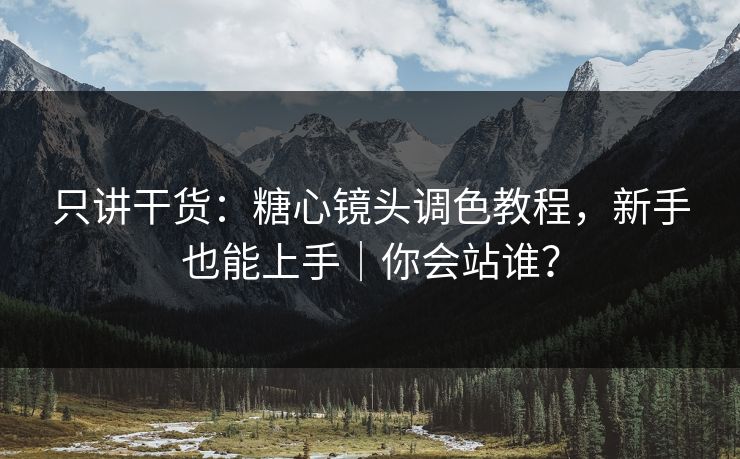 只讲干货：糖心镜头调色教程，新手也能上手｜你会站谁？