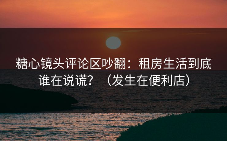 糖心镜头评论区吵翻：租房生活到底谁在说谎？（发生在便利店）